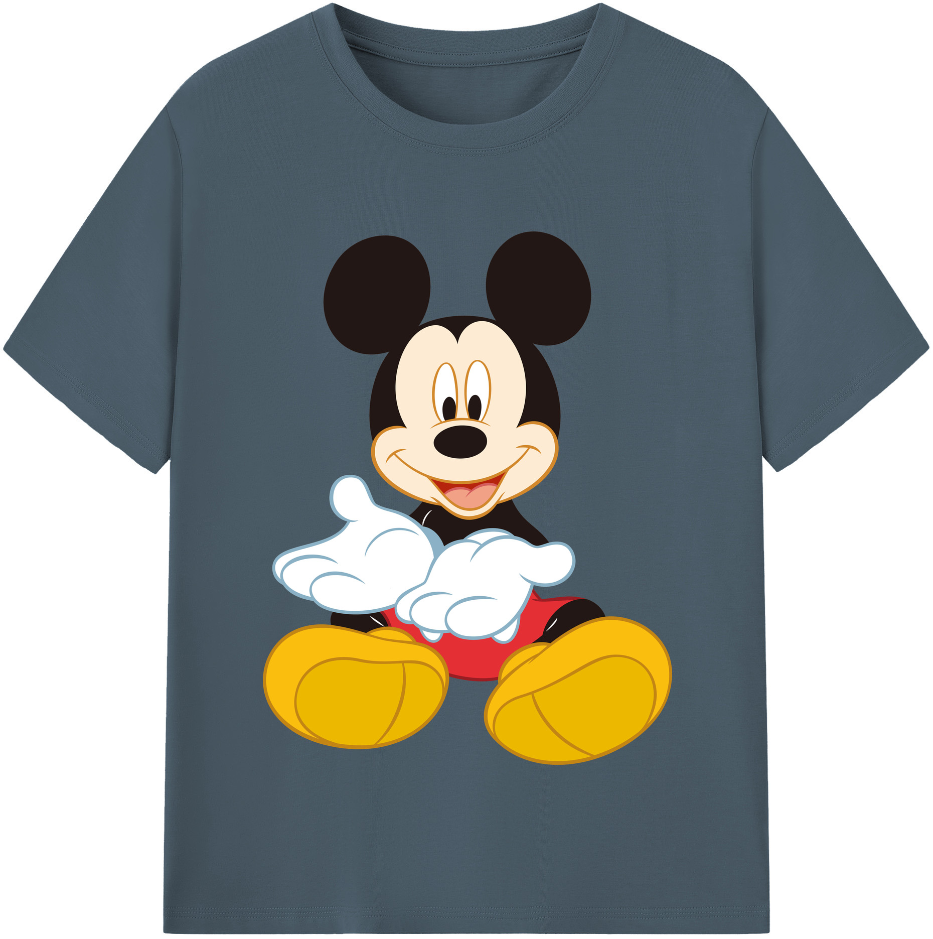 （画像用） ミッキーマウス Mickey Mouse 綿100％半袖Tシャツ（フロントプリント）